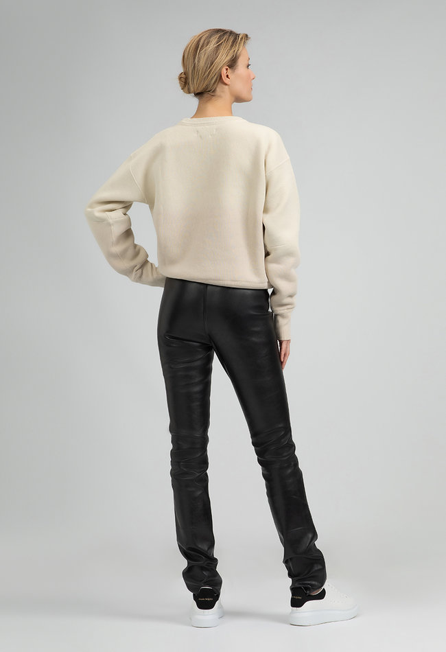 ZINGA Leather Bestselling Leather Leggings UMA in Black with High Waist & Extra Length