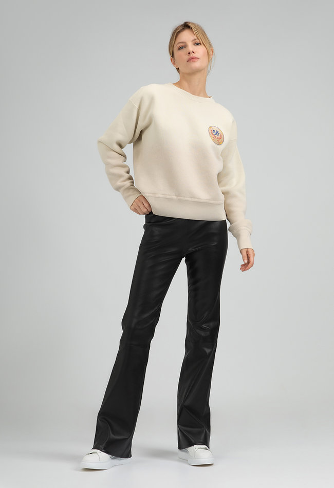 ZINGA Leather Echt leer,  stretch leer broek dames zwart|  Fay 6999