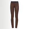 ZINGA Leather Exclusive Dark Brown High Waist Stretch Suede Leggings UMA with Extra Length