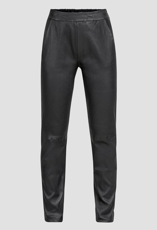 ZINGA Leather Leren Barrel Fit Broek Rena | Handgemaakt Stretch Lamsleer