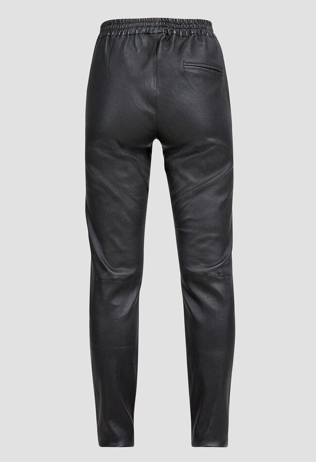 ZINGA Leather Leren Barrel Fit Broek Rena | Handgemaakt Stretch Lamsleer