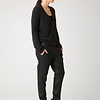 ZINGA Leather Boyfriend broek echt leer dames zwart | RENA 6999
