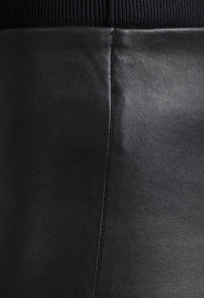 ZINGA Leather Damen-Lederhose Cropped Straight Leg in Schwarz | LINA 6999