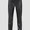 ZINGA Leather Damen-Lederhose Cropped Straight Leg in Schwarz | LINA 6999