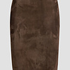 ZINGA Leather Exklusiver brauner Bleistiftrock aus samtweichem Stretch-Wildleder