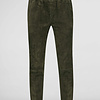 ZINGA Leather Exclusive Dark Green Stretch Suede Boyfriend Trousers NOAH with Pockets