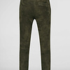ZINGA Leather Exclusive Dark Green Stretch Suede Boyfriend Trousers NOAH with Pockets