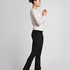 ZINGA Leather Schwarze Stretch-Wildleder Schlaghose FAY mit High Waist