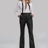 ZINGA Leather ZINGA Leder still FLO Mid-Rise Stretch Leder Slim Flare in farbe Schwarz