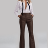 ZINGA Leather ZINGA Leder still FLO Mid-Rise Stretch Leder Slim Flare in farbe Braun
