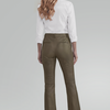 ZINGA Leather ZINGA Leather style FLO Mid-Rise Stretch Leer Slim Flare in kleur Groen