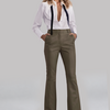 ZINGA Leather ZINGA Leder still FLO Mid-Rise Stretch Leder Slim Flare in farbe Grun