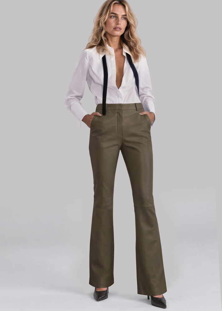 ZINGA Leather FLO 6821 Mid-Rise Stretch Leder Slim Flare