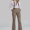 ZINGA Leather ZINGA Leder still FLO Mid-Rise Stretch Leder Slim Flare in farbe Taupe