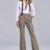 ZINGA Leather ZINGA Leather style FLO Mid-Rise Stretch Leer Slim Flare in kleur Taupe