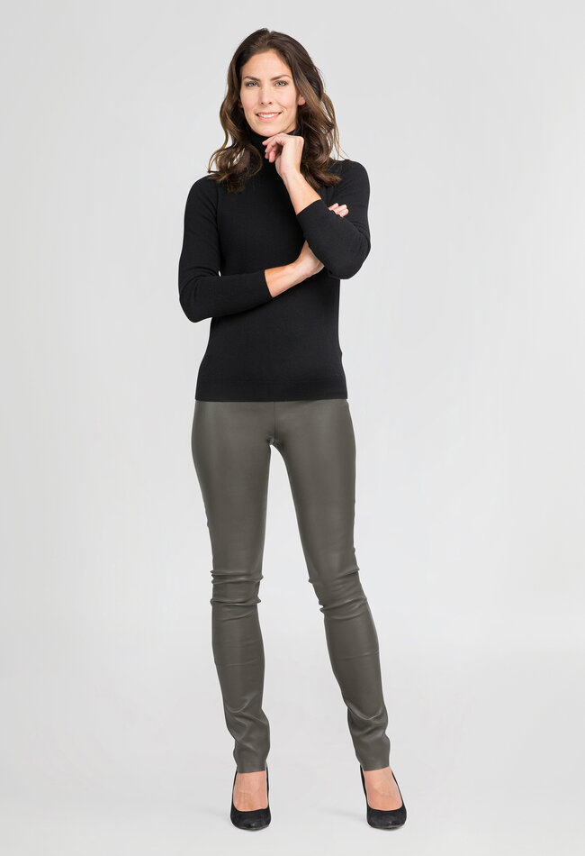 ZINGA Leather ZINGA Leather style UMA Premium High-Rise Leggings made of Stretch Leather in  green