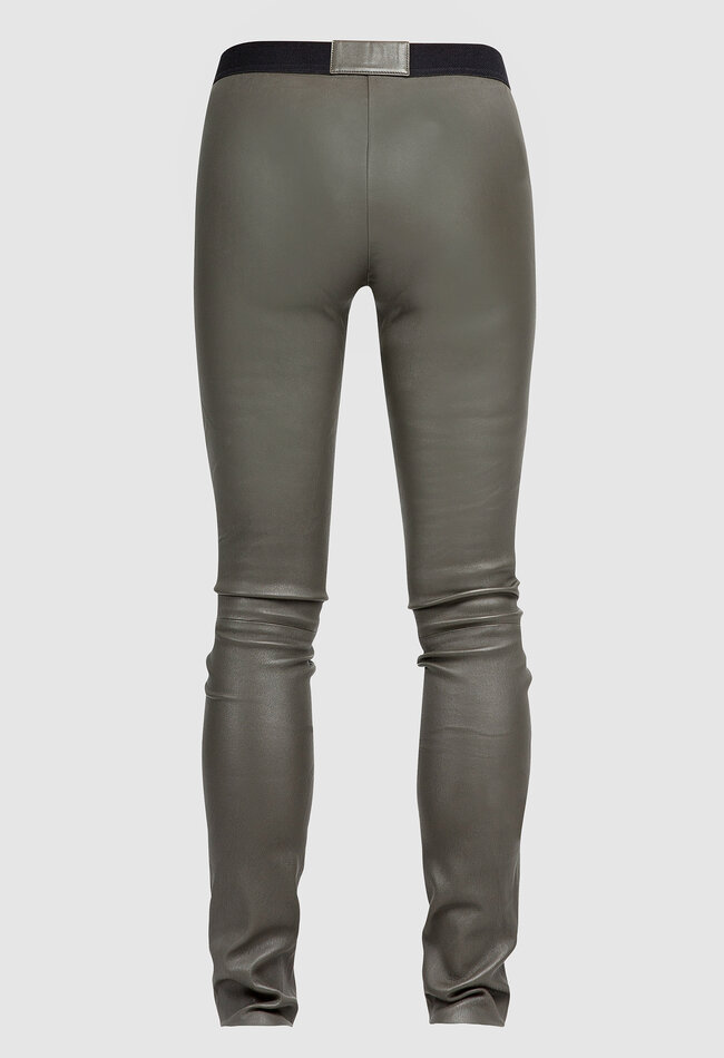 ZINGA Leather ZINGA Leather style UMA Premium High-Rise Legging van Stretch Lamsleder kleur groen