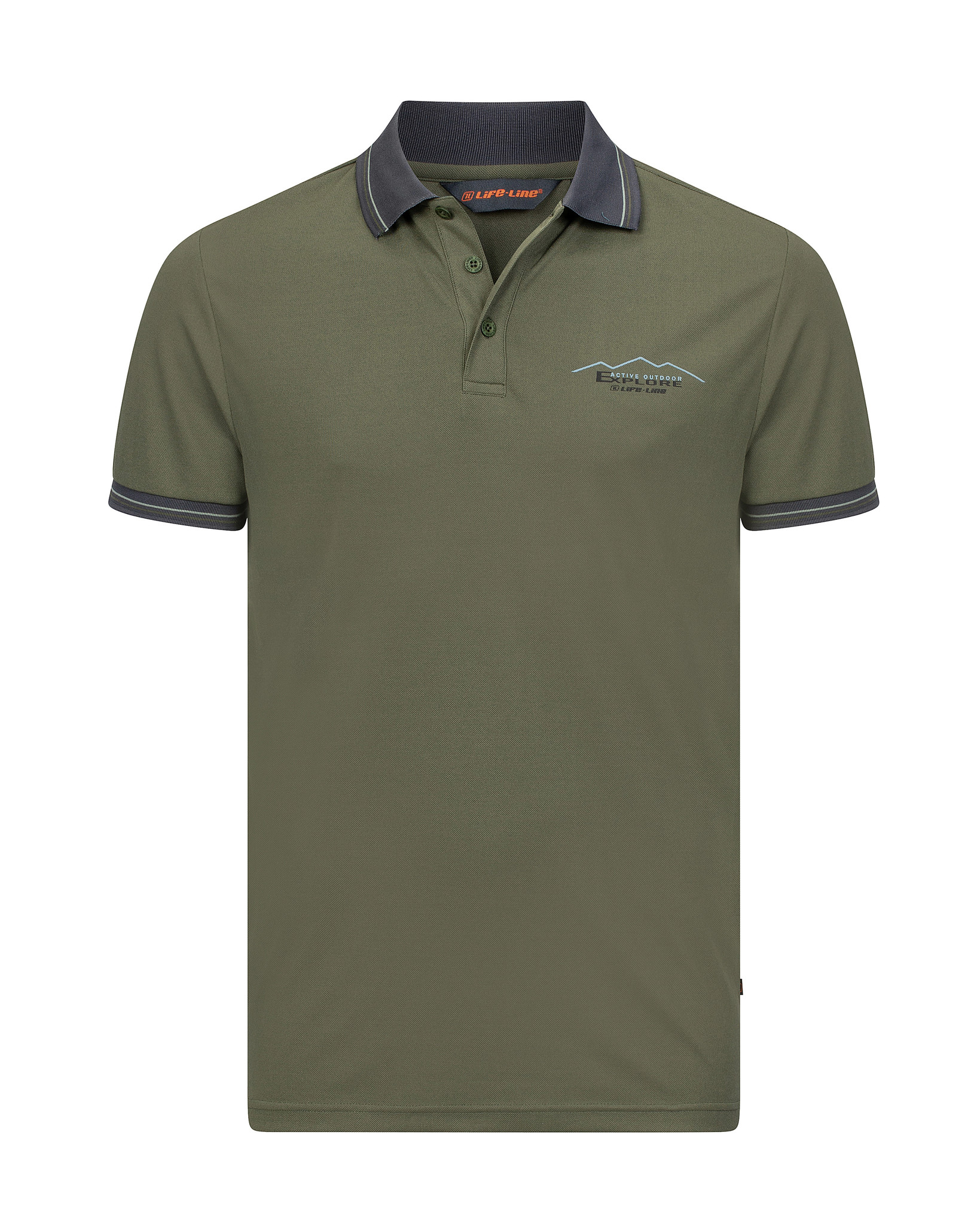 Life-Line - Nadil Polo Shirt | Gerecycled Polyester - Groen - Heren - Outdoorshirt - Wandelshirt