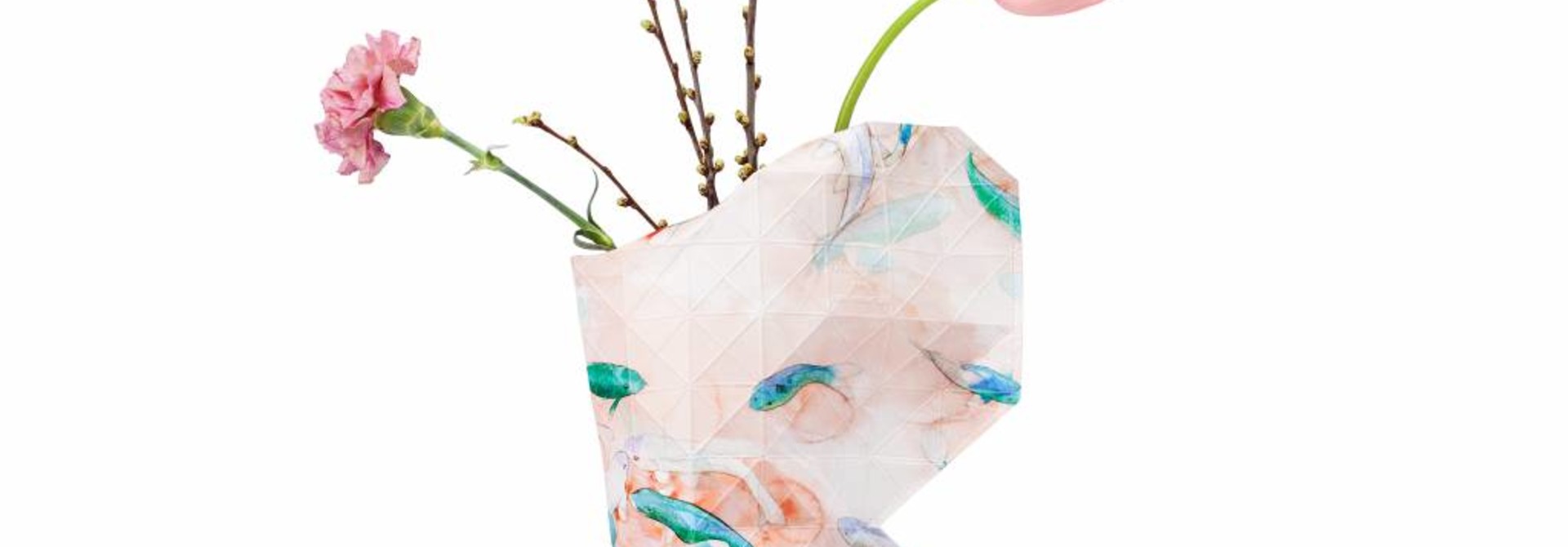 Paper Vase Cover – Pink Fish