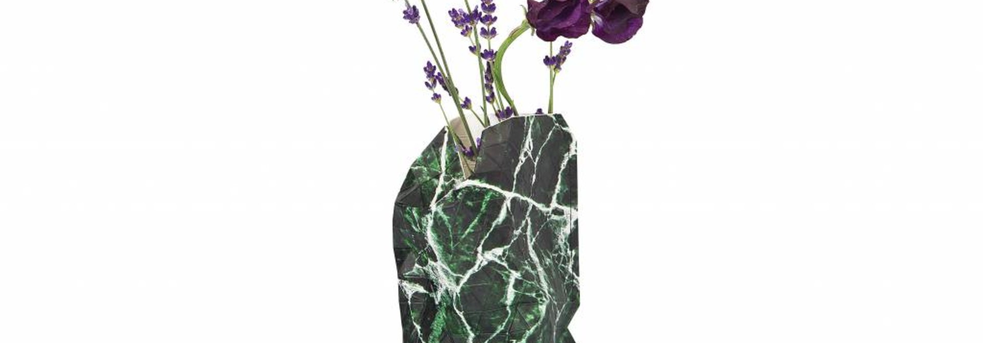 Paper Vase Cover – Marble Green (small)