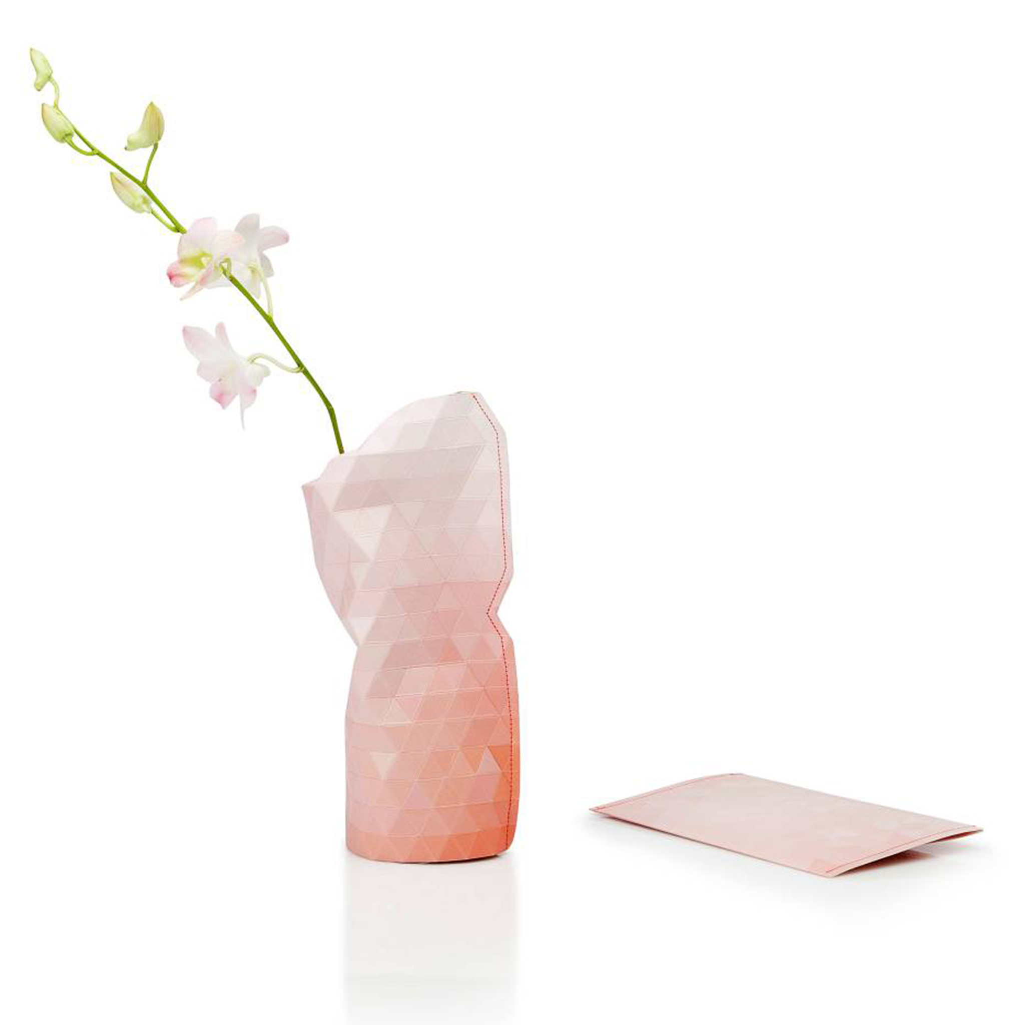 Papieren vaas roze (klein)-1
