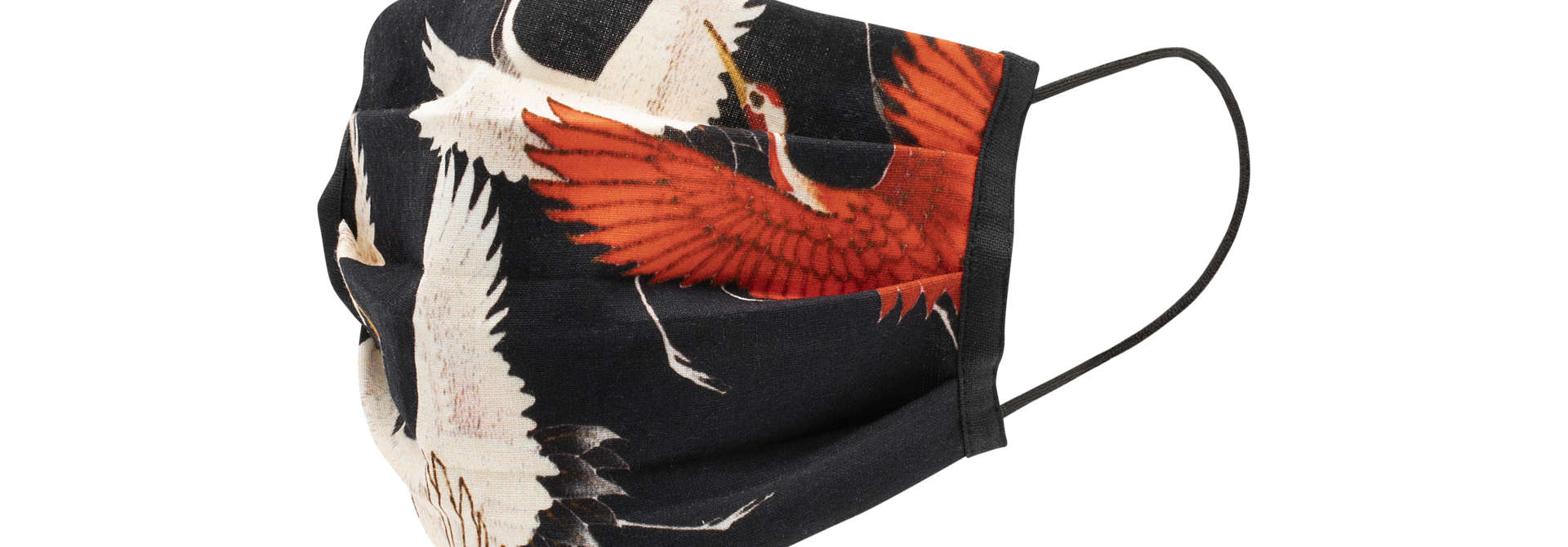 Kraanvogels mondkapje set van 2 - Duurzaam, Wasbaar, Herbruikbaar - 2-laags Katoen - Ademend - Print