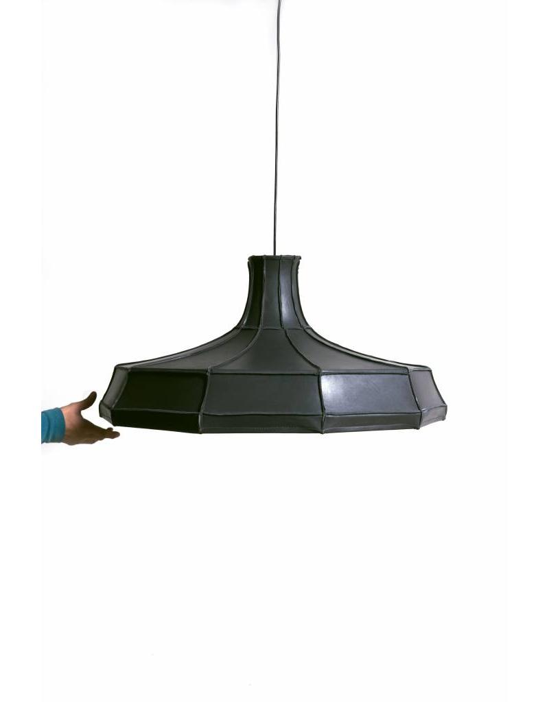 Leather Lampshade Vertical Beige