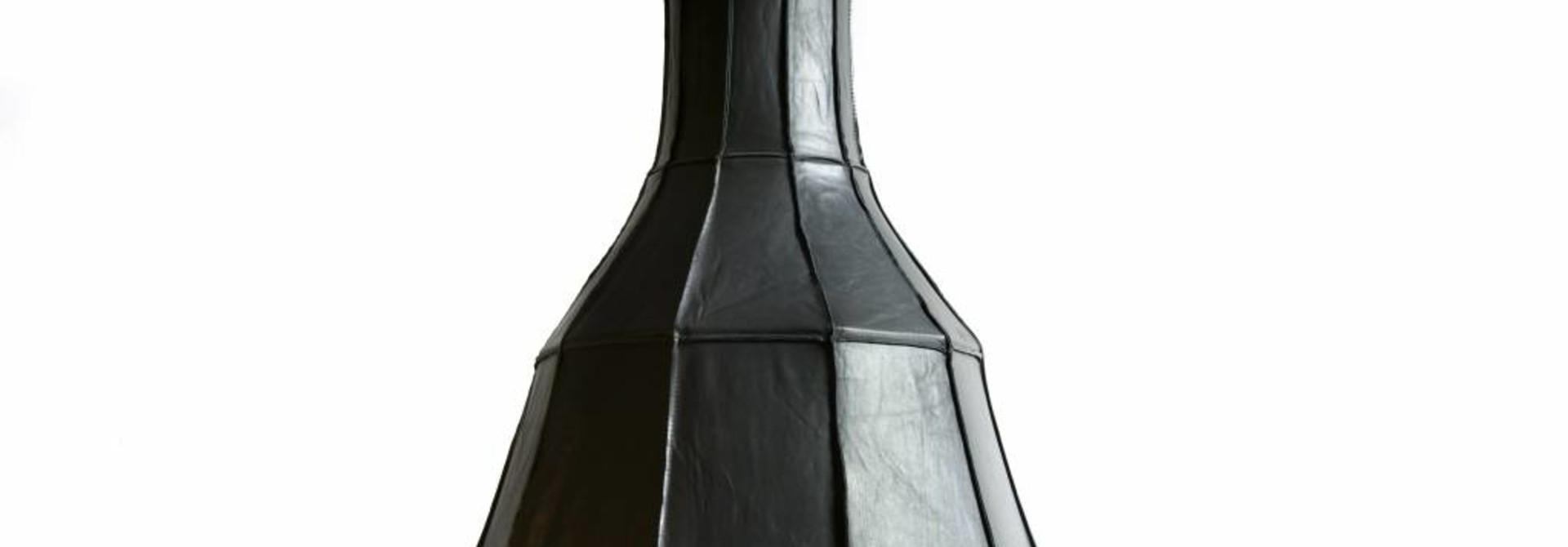 Leather Lampshade Vertical Grey