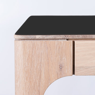 Sav & Økse Rikke Tafel Zwart Fenix Blad - Eiken Whitewash Poten