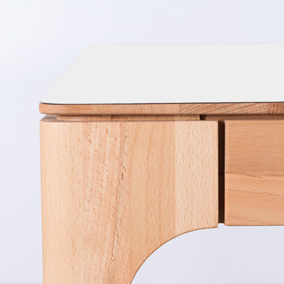 Sav & Okse Rikke Table White Fenix Top - Beech Legs