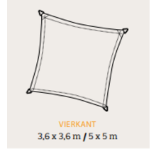 Nesling Voile d'ombrage Cooflit Carré - Square 3,6x3,6m & 5x5m