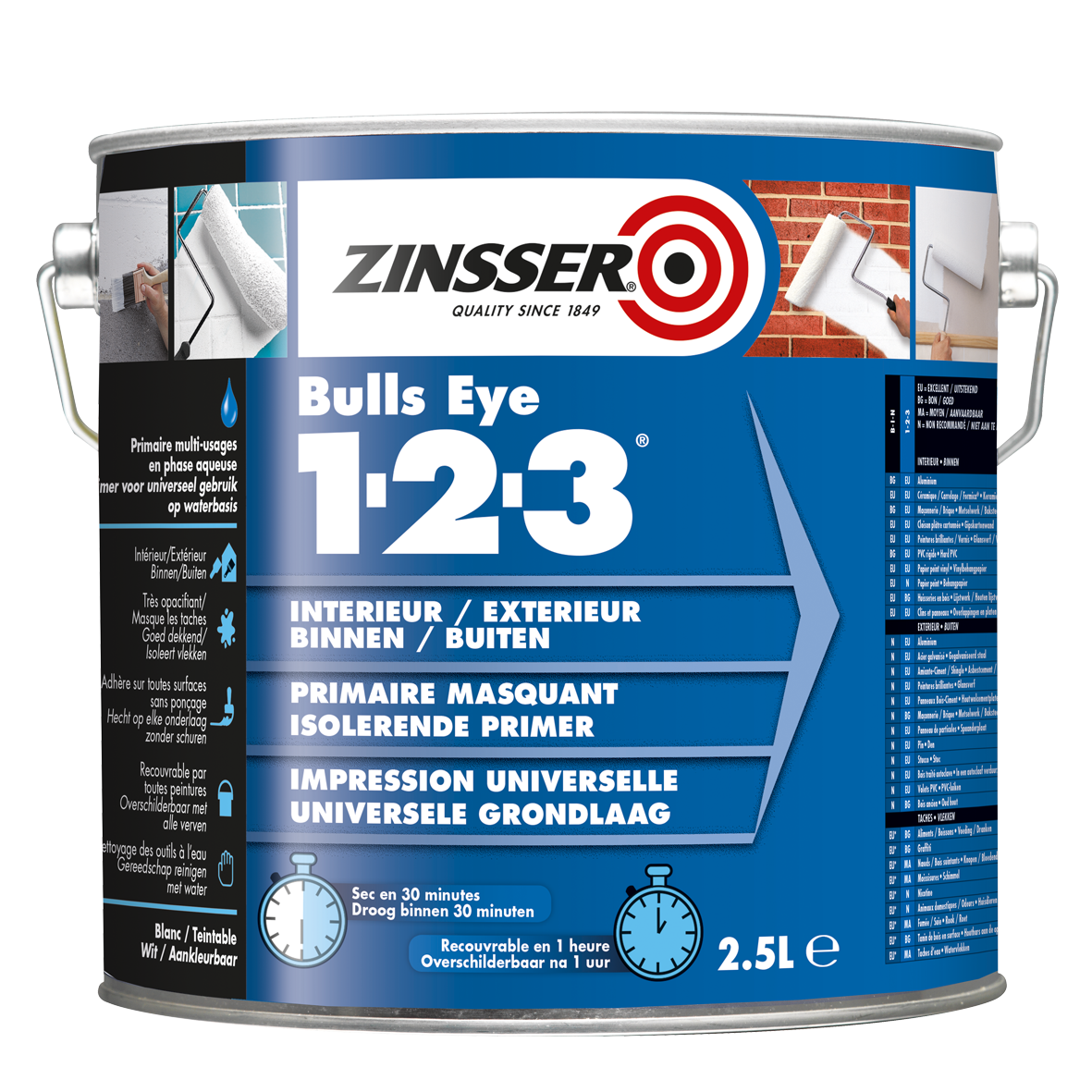 zinsser bulls eye 1-2-3 wit 5 ltr