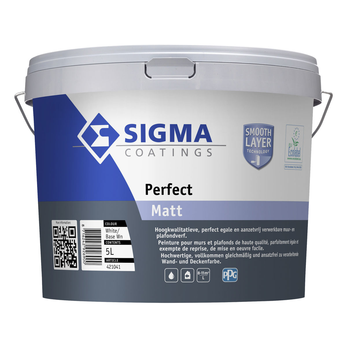 Sigma Perfect Matt Muurverf + Gratis Muurverfroller 5 Liter Op Kleur Gemengd