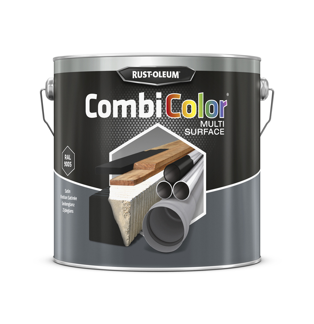 CombiColor Multi-Surface Zijdeglans - Zwart RAL 9005 2,5 Liter