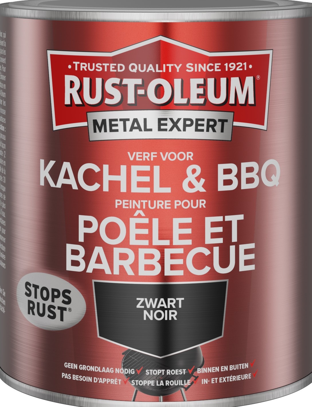 goedkoop Sterkte zwaarlijvigheid Rust-Oleum MetalExpert Kachel & BBQ Verf RAL 9005 - Verfwebwinkel.nl