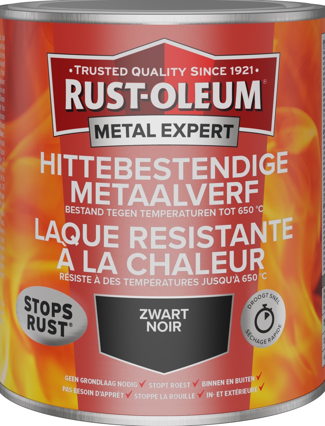 rust-oleum metal expert hittebestendige metaalverf zwart 0.4 ltr spuitbus