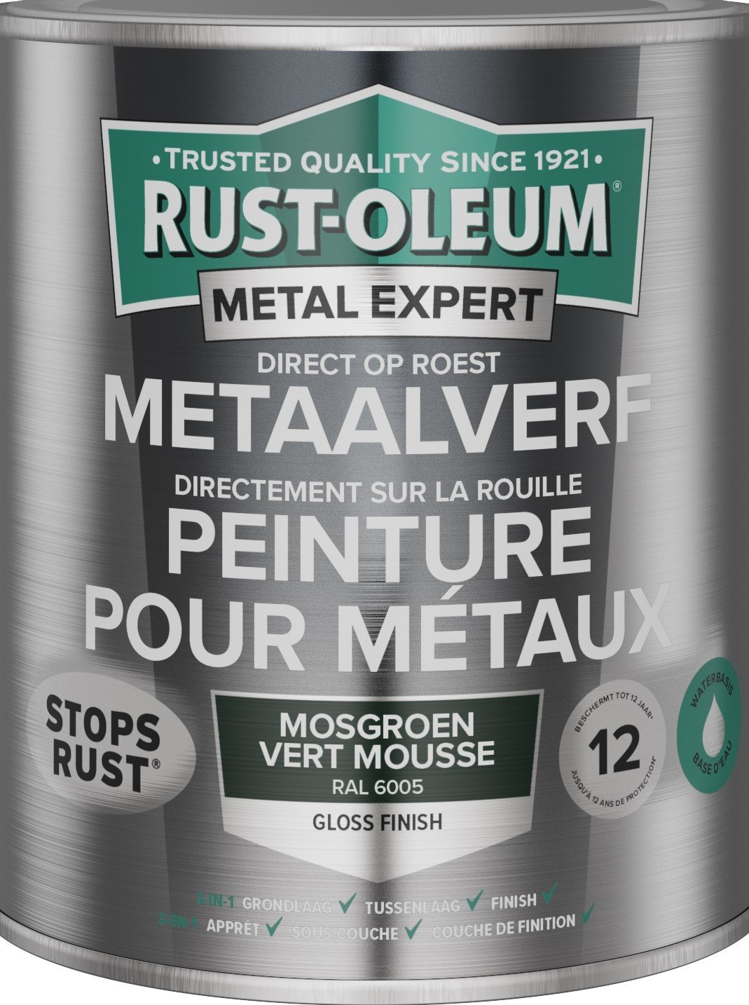Rust-oleum Metalexpert Direct Op Roest Metaalverf Gloss  - Waterbasis - 6005 250 Ml