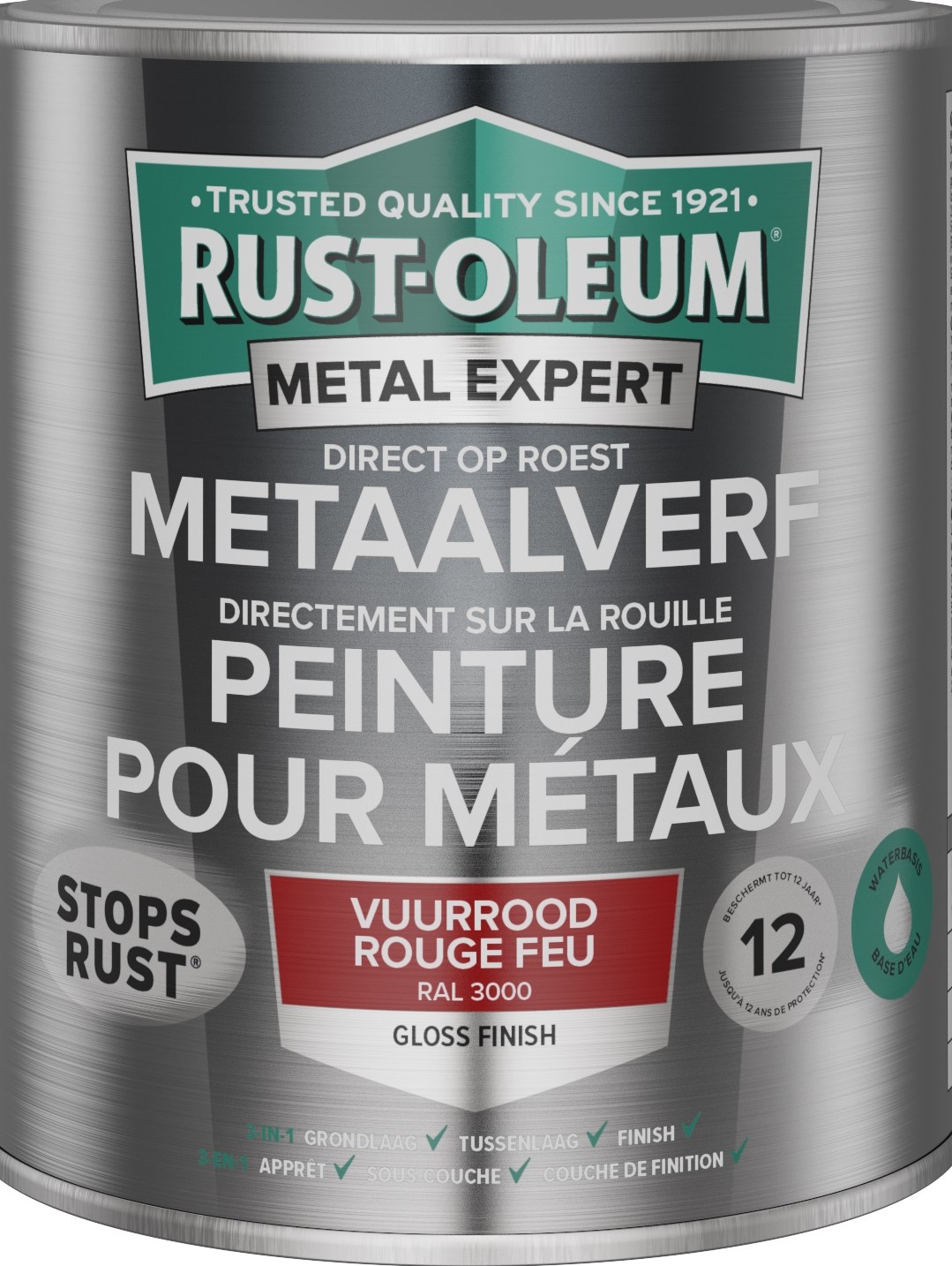 Rust-oleum Metalexpert Direct Op Roest Metaalverf Gloss - Waterbasis - 3000 250 Ml