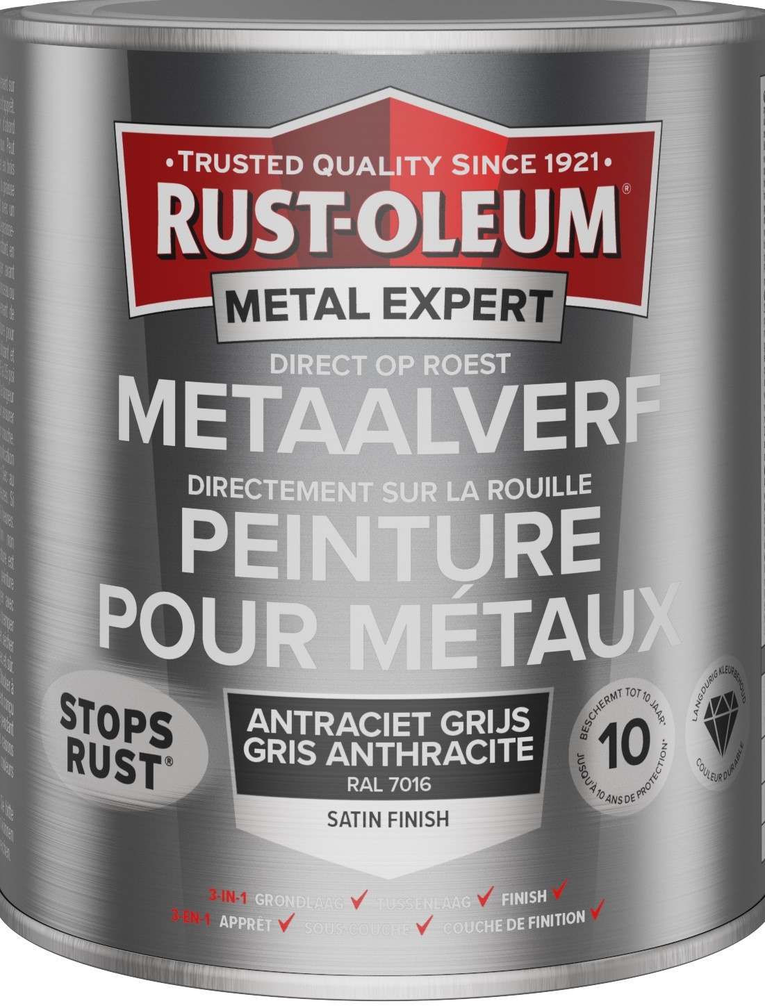 rust-oleum metal expert metaalverf satin ral 7016 0.75 ltr