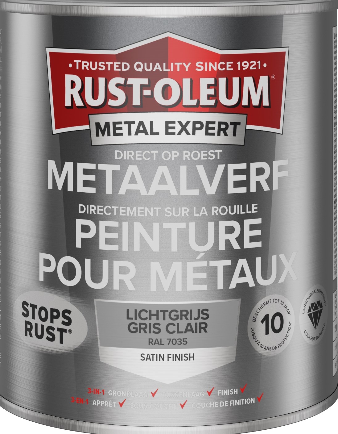 rust-oleum metal expert metaalverf satin ral 7035 0.25 ltr