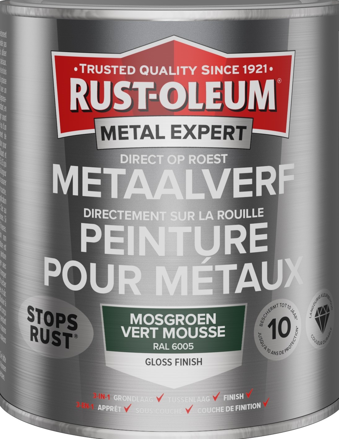 rust-oleum metal expert metaalverf gloss ral 6005 0.75 ltr