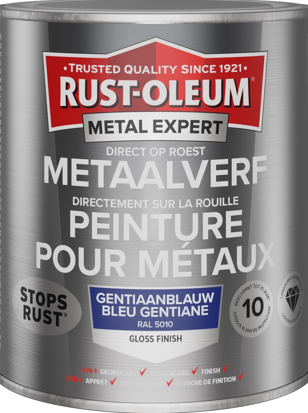 rust-oleum metal expert metaalverf gloss ral 5010 0.25 ltr
