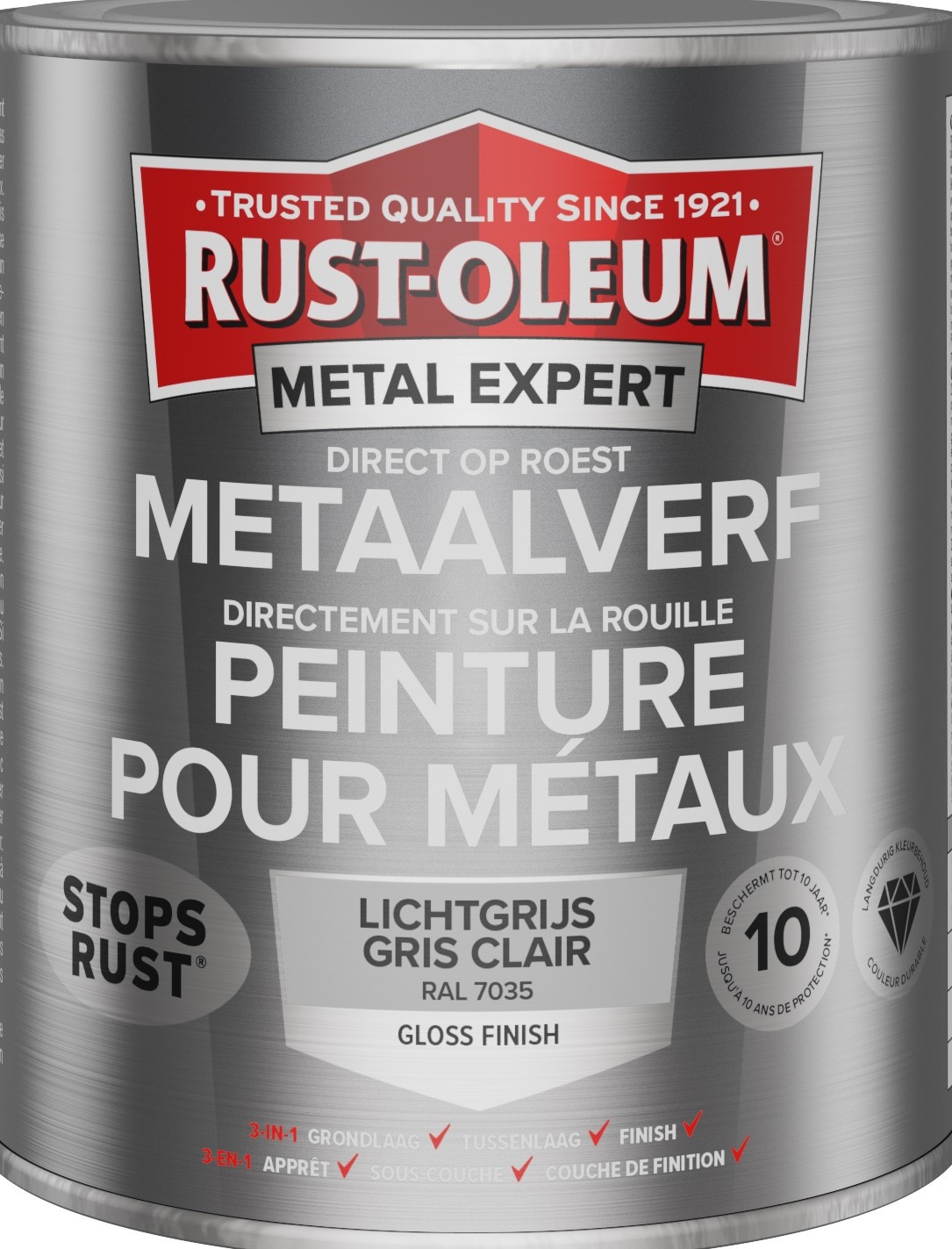 rust-oleum metal expert metaalverf gloss ral 7035 0.75 ltr