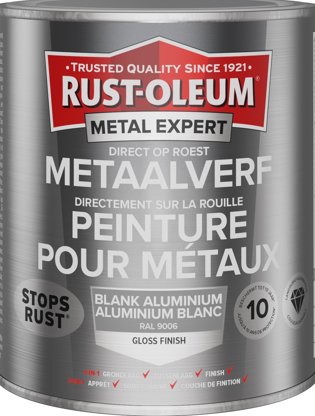 rust-oleum metal expert metaalverf gloss ral 9006 0.4 ltr spuitbus