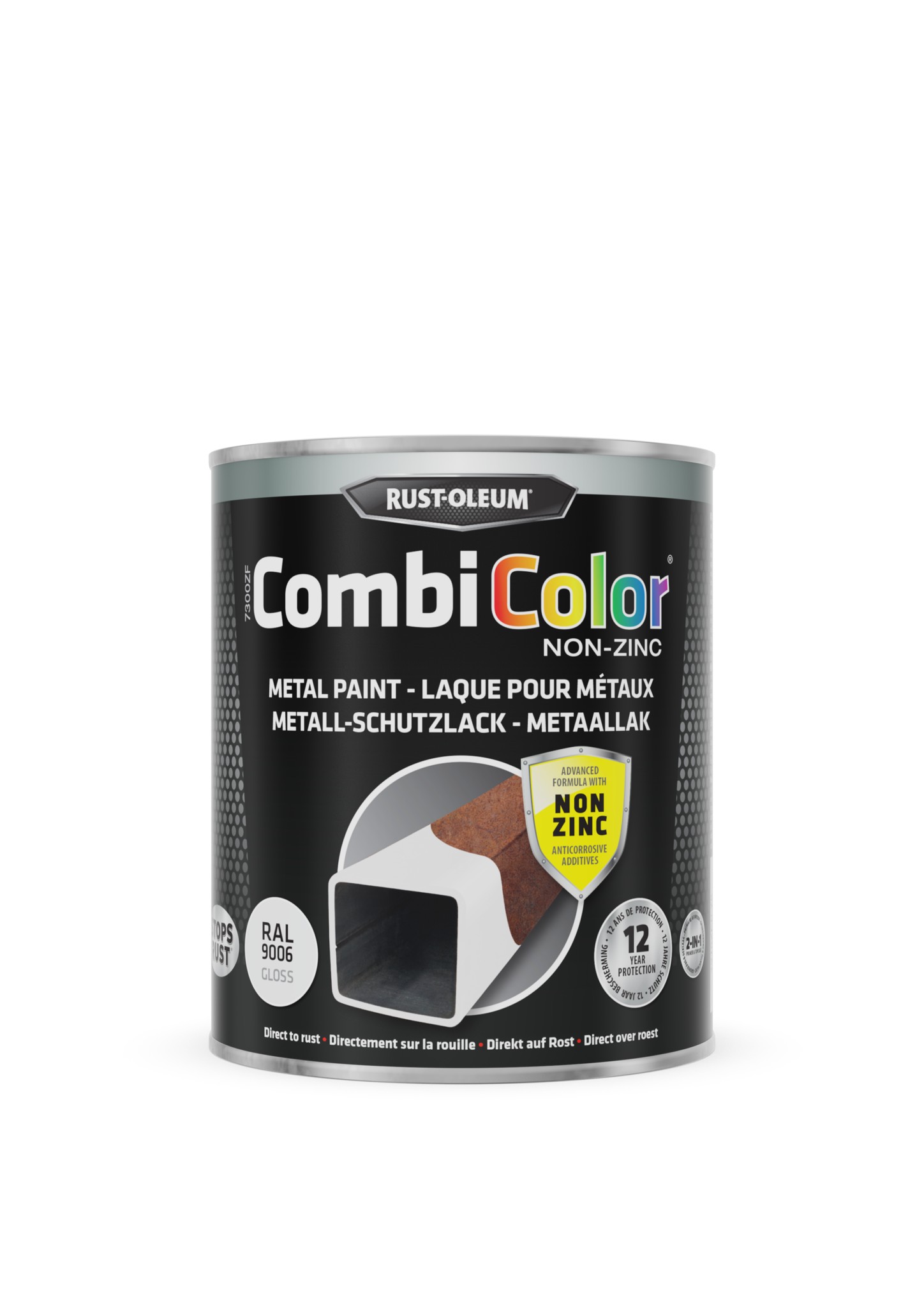 rust-oleum combicolor non zinc gloss ral 9006 0.75 ltr