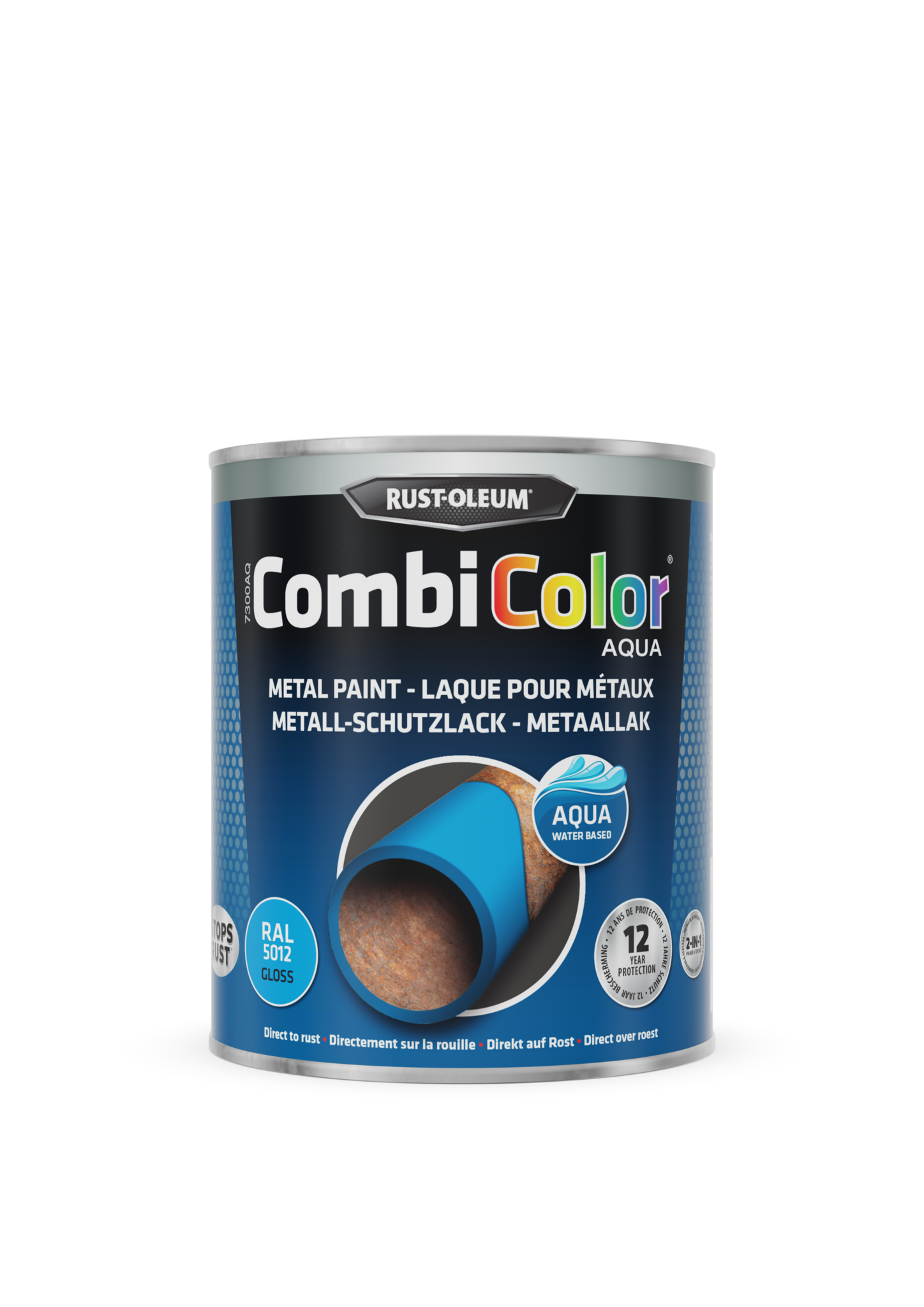 rust-oleum combicolor aqua hoogglans ral 5012 0.75 ltr