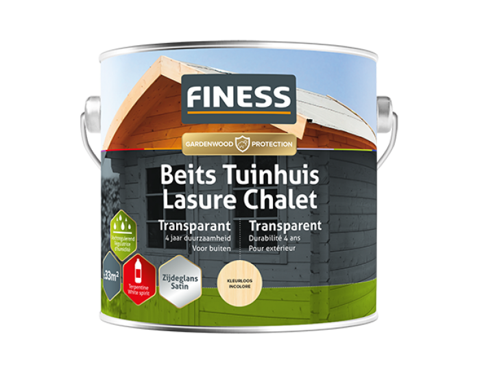 finess beits tuinhuis transparant zijdeglans kleurloos 2.5 ltr