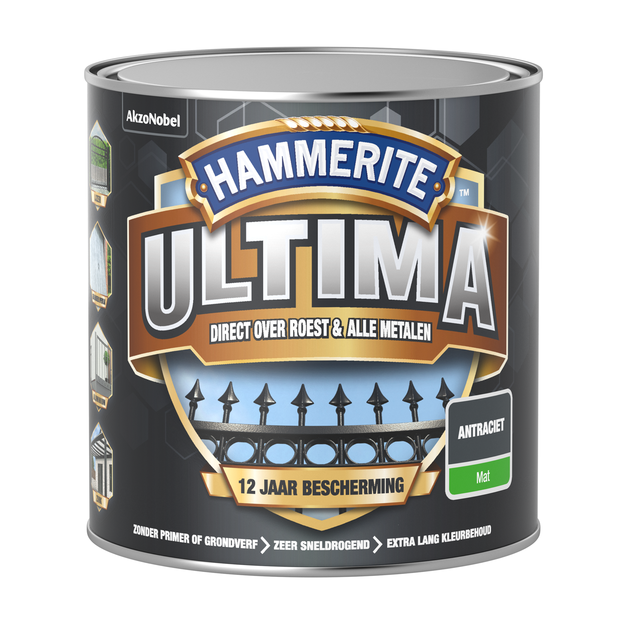 Hammerite Ultima Metaallak - Mat - Antraciet  - 250 ml