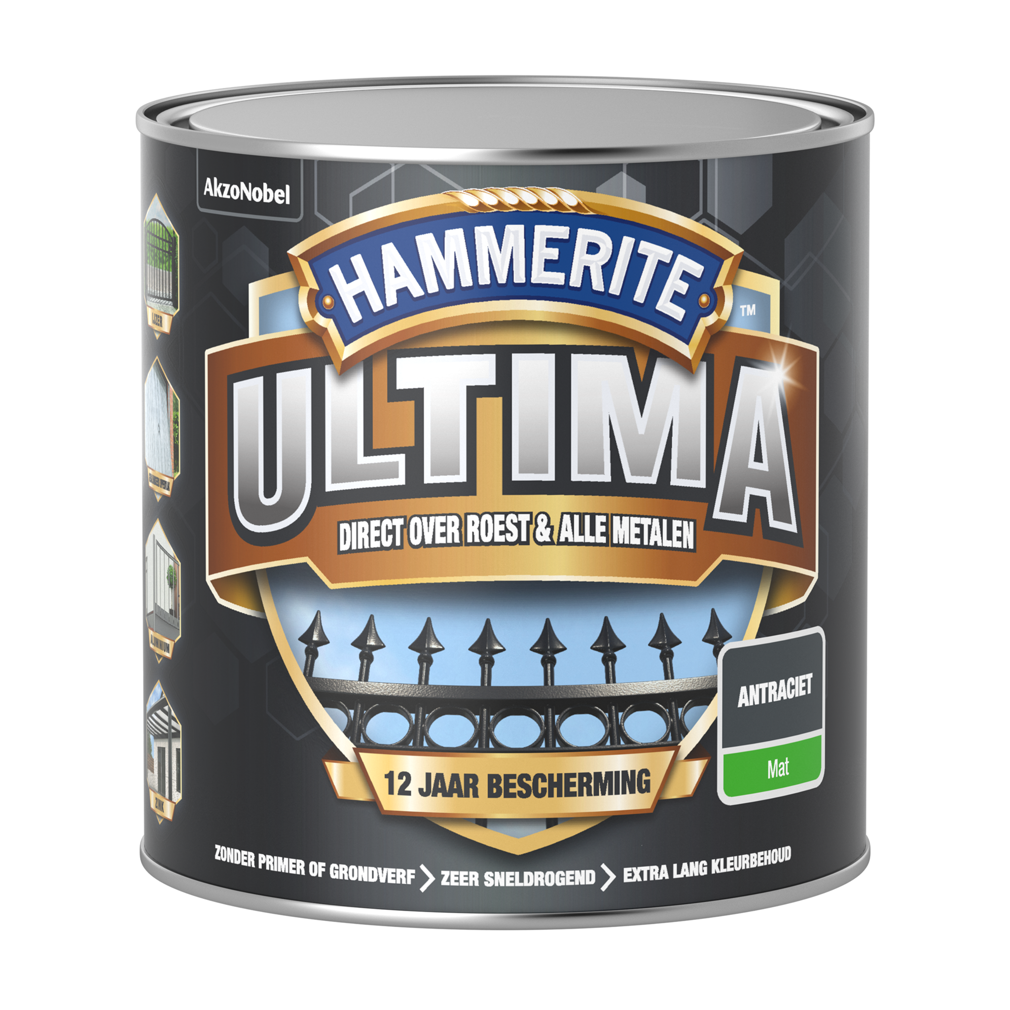 Hammerite Ultima Metaallak - Mat - Antraciet  - 750 ml