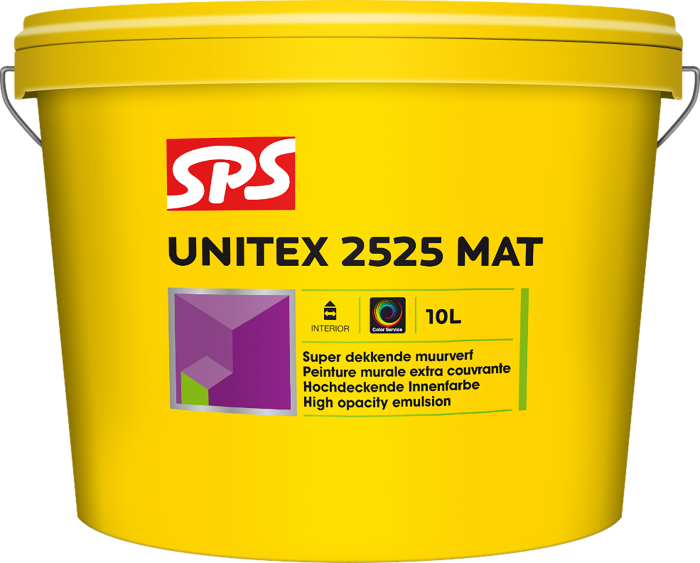 SPS Unitex Muurverf 2525 Mat 4 Liter Op Kleur Gemengd